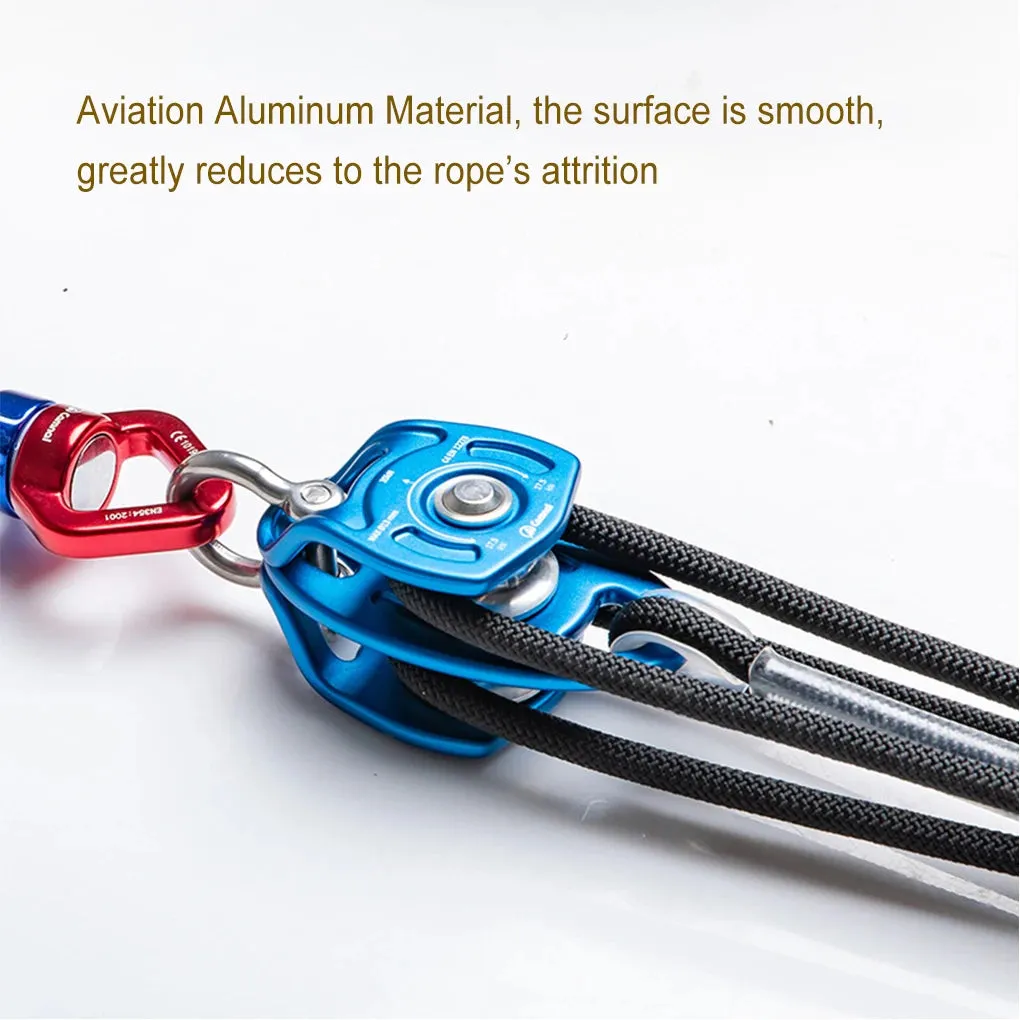 35KN Double Pulley – Professional Twin Sheave Climbing Pulley for Rigging & Hauling