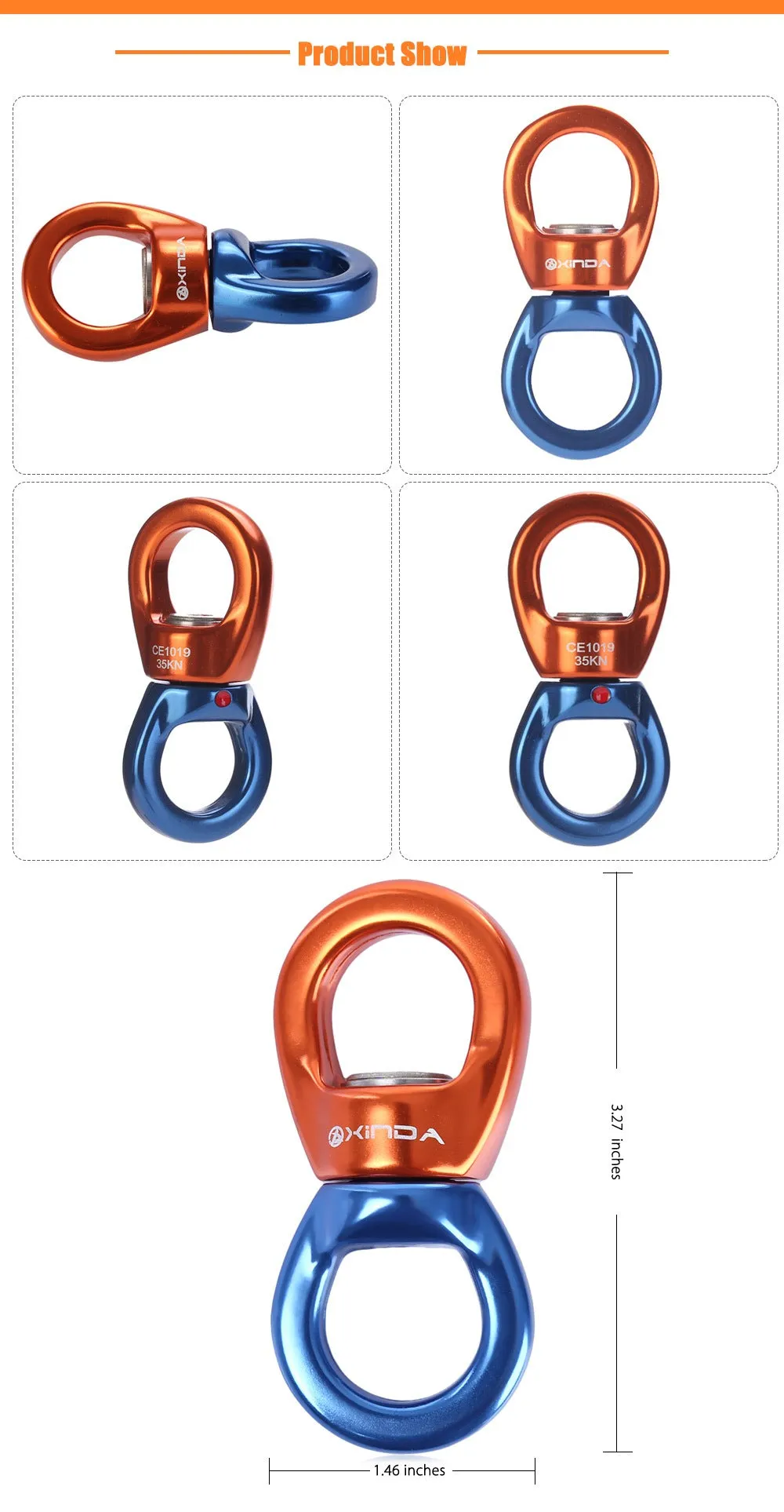 35kN Heightech Climbing Rotor swivel