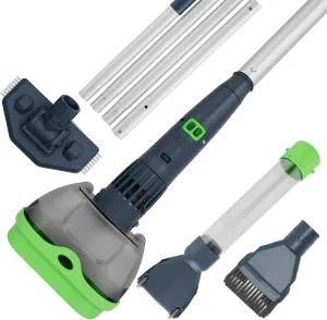 4 in 1 Rechargeable Spa Hot Tub Vacuum Cleaner-Magnetic Drive System, 25µm Ultra Fine Mesh Filters for Hot Tub, Small Above Ground & Inground Pool - 90 Mins, Oil Absorbers, Poles