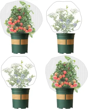 4 Pack Garden Neting Plant Insect Bird Barrier Mesh with Drawstring 4Ft x 4.6Ft Mesh Plant Covers Freeze Protection Tomato Barrier Bag for Garden Flower Blueberry Vegetables Fruits Bird Eating