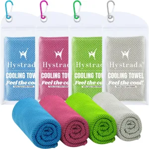 4 Packs Cooling Towel (40 x 12), Ice Towel, Microfiber, Soft Breathable Chilly Towel Stay Cool for Yoga, Workout, Sport, Gym, Camping, Fitness, Running, Workout & More Activities - Multicolor