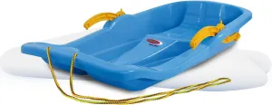 460365 460365-Snow Play Bob Karol with Brake 80cm Steering by Pulling The respective handbrake, Rope, Aerodynamic Construction, Durable, Blue