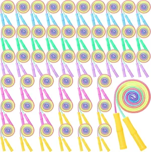 48 Pcs Jump Rope Bulk for Kids 7.22 ft Adjustable Gradient Rainbow Color Skipping Rope Outdoor Exercise Fitness Equipment for Back to School Class Playground Activities Set