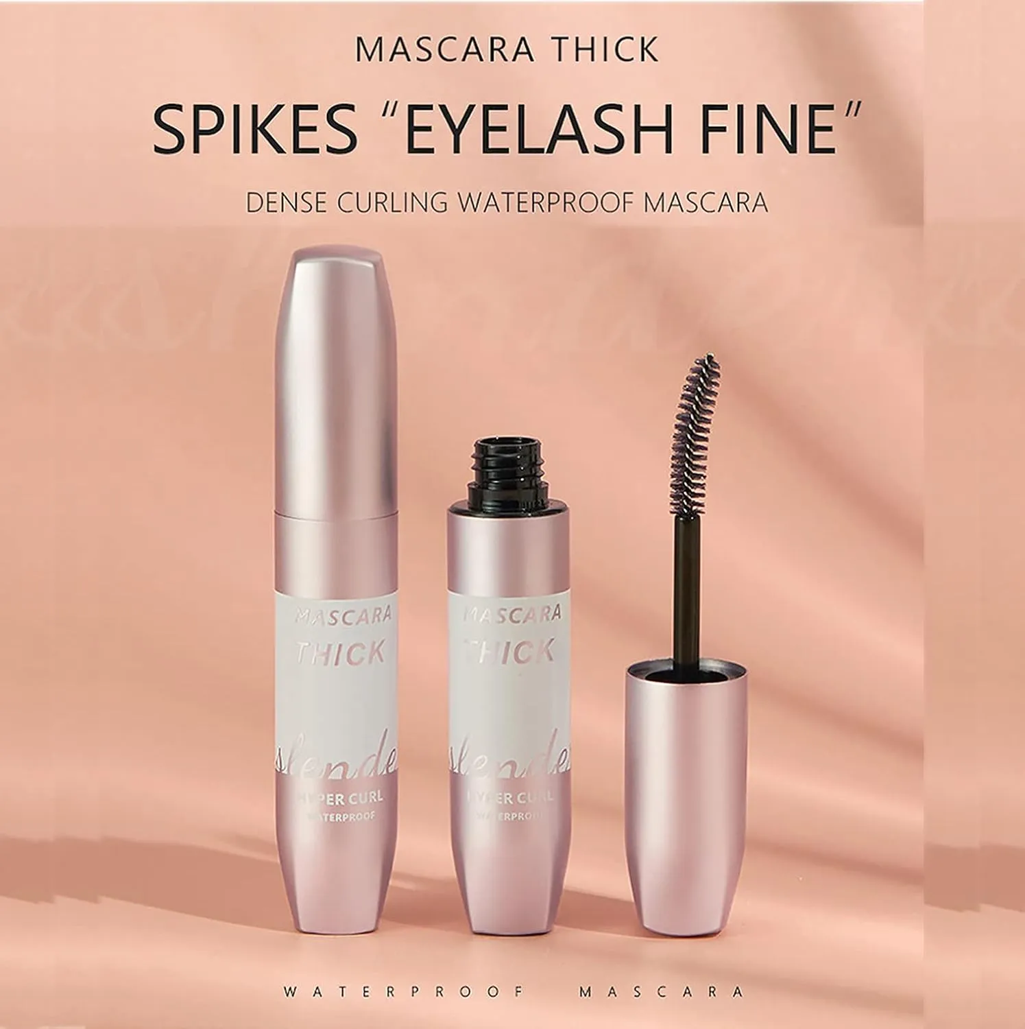 4D Fiber Curl Long Lasting Waterproof Mascara, Lengthening, Volume and Curl Mascara, No Clumping & Smudge 4D Eyelash Mascara, Black/Brown, 8g (black brown)
