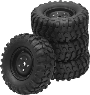 4X RC Tires 1.9 Inch Rubber Tires for 1/10 Scale RC Model Cars - Sturdy Climbing Simulation Wheels