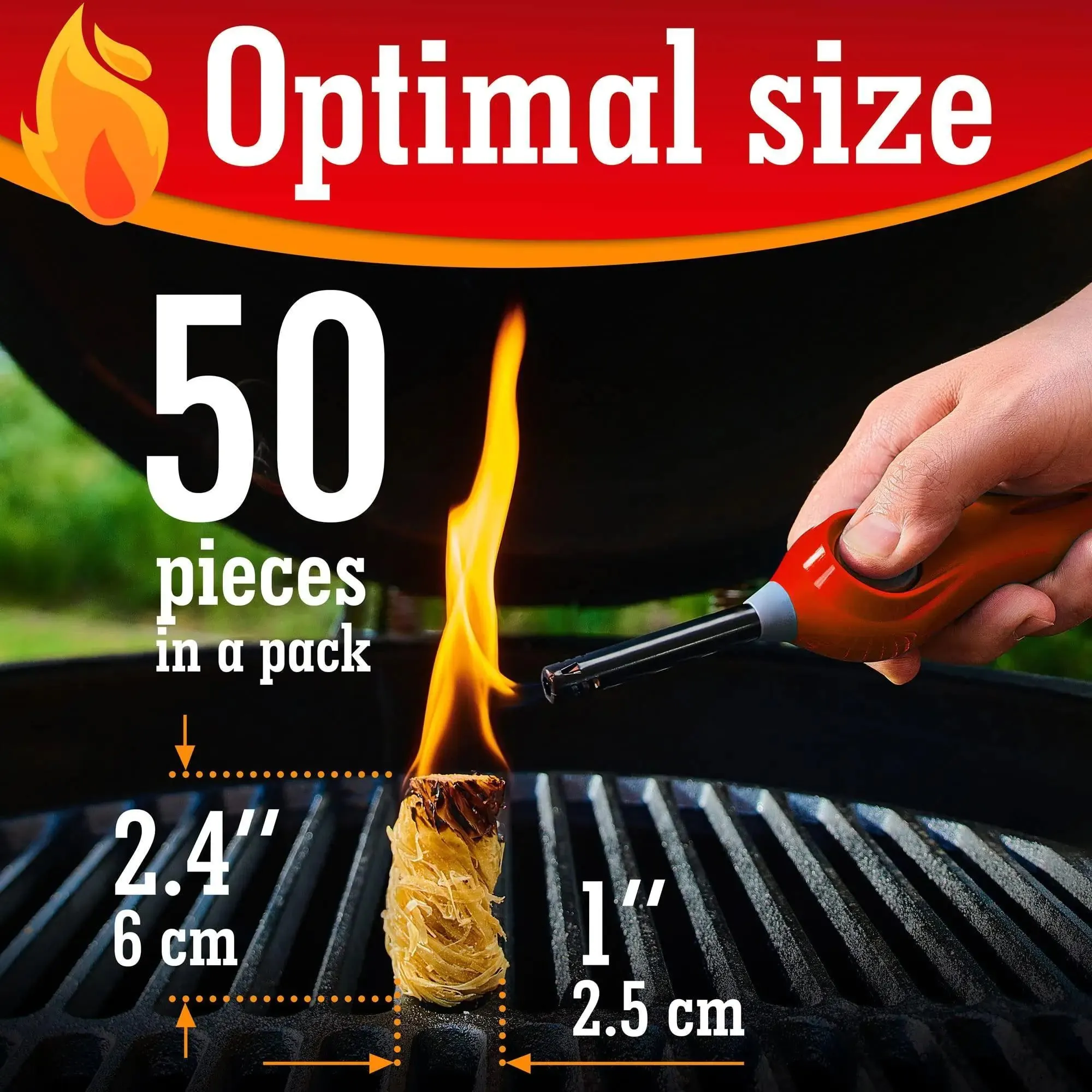 50 PCS Fire Starters for Indoor Fireplace Campfires Wood Stove Grill Charcoal Chimney