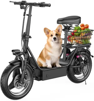 500W Electric Scooter for Adults, 36V 13AH/48V 15Ah Battery, 20-25MPH, 20-30 Miles Range, Shock Absorbers, Rear Basket/Box, E Scooter with Seat for Commuter & Urban Travel, UL 2272 Certified
