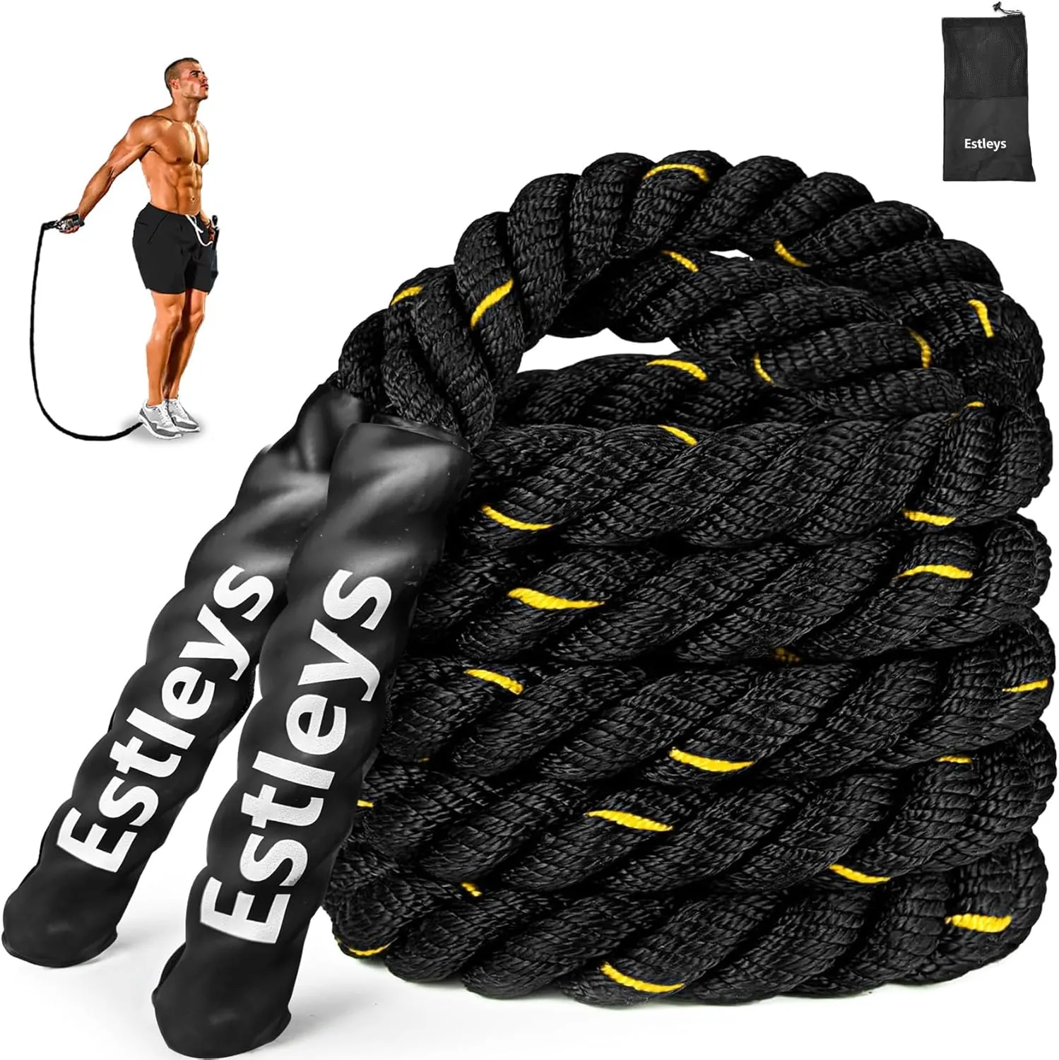 5lb Weighted Jump Rope for Men and Women, Adult Heavy Skipping Rope, Heavy Jump Ropes for Home Workout, Weight Loss, Shaping Body, Total Body Workout Equipment