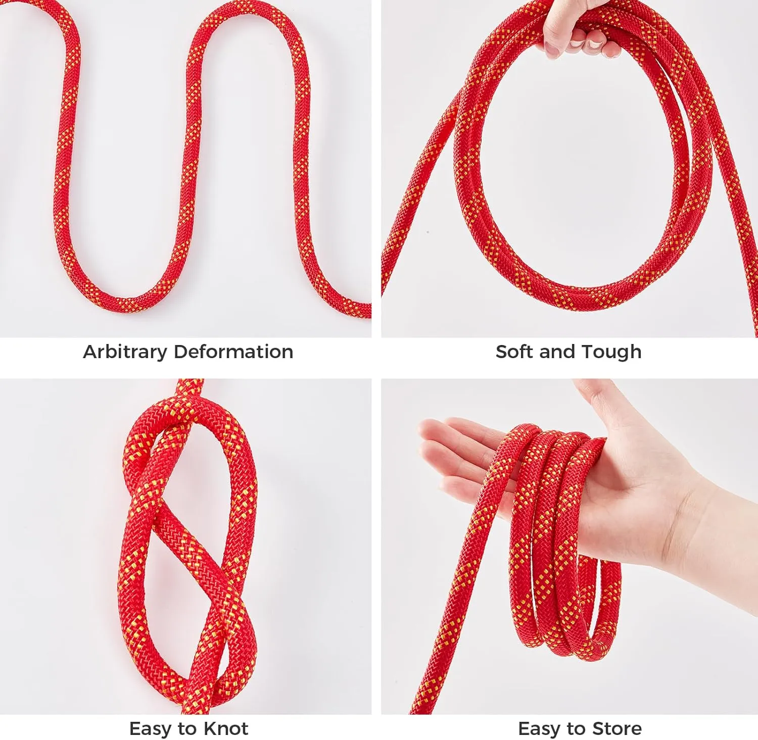 7/16 Inch 150ft Double Braided Polyester Arborist Rope, Heavy Duty Nylon Rope for Anchor, Tree Work, Cargo, Pulling, Sailing(Red)