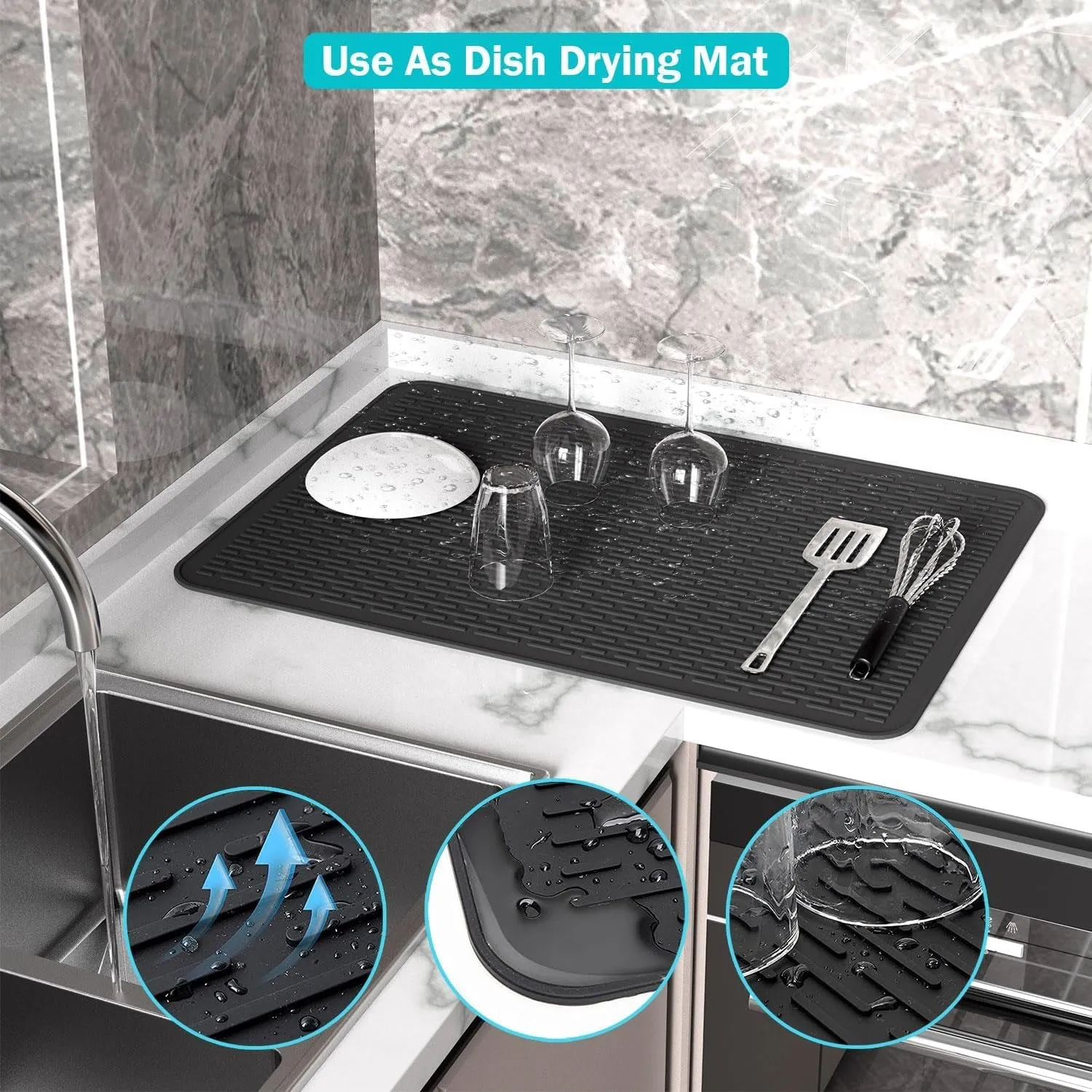 71X50Cm Black Silicone Stove Top Cover, Hob Covers for Electric Cookers, Induction Hob Protector Mat for Ceramic Hob, Heat Resistant Glass Top Cover