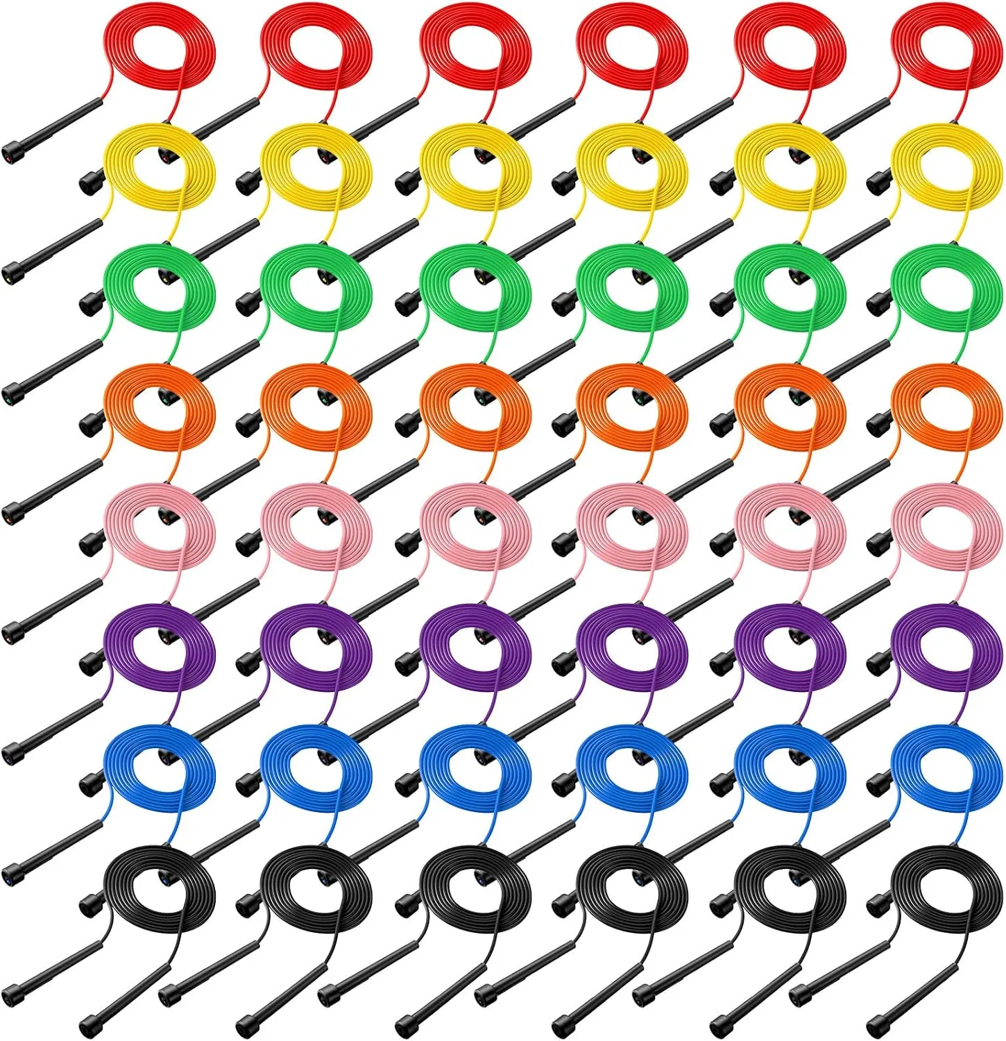 72 Pcs PVC Jump Ropes for Fitness 9.2 ft Adjustable Skipping Rope Versatile Unbreakable Speed Rope with Plastic Handles for Women Men Kids Endurance Training Cardio Exercise Workout