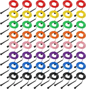 72 Pcs PVC Jump Ropes for Fitness 9.2 ft Adjustable Skipping Rope Versatile Unbreakable Speed Rope with Plastic Handles for Women Men Kids Endurance Training Cardio Exercise Workout