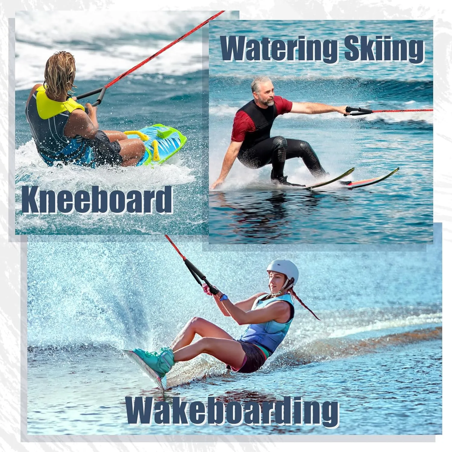 75ft Wakeboard Rope with Handle for Wakeboarding Waterskiing and Wakesurfing