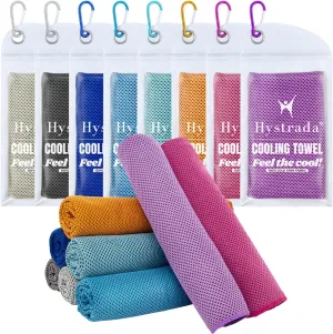 8 Packs Cooling Towel (40 x 12), Ice Towel, Microfiber, Soft Breathable Chilly Towel Stay Cool for Yoga, Workout, Sport, Gym, Camping, Fitness, Running, Workout & More Activities - Multicolor