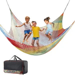 9.9 x 9.9 ft Playground Safety Net,Durable Polyester Climbing Cargo Net,Fall Protection Net for Obstacle Training, Tree House, Back Yard Playground Net etc