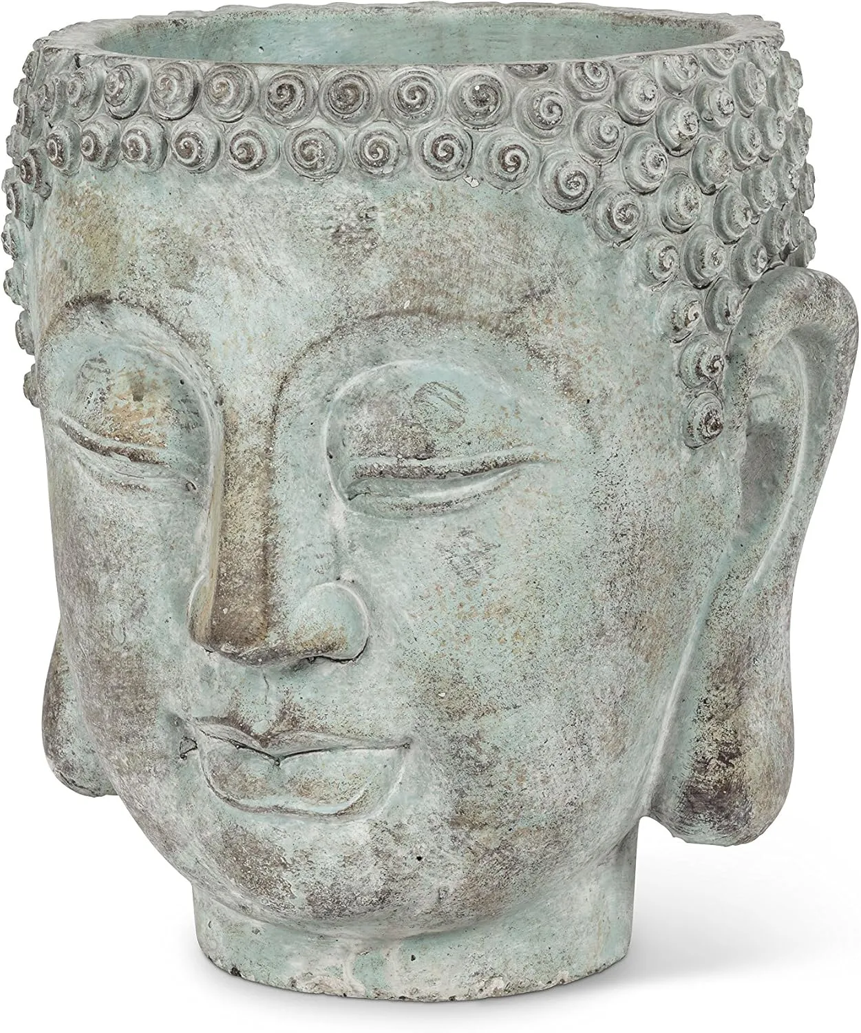 Abbott Collection 27-DHARMA/350 XLG Extra Large Buddha Head Planter, Grey (8" H)