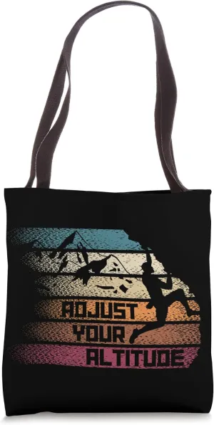 Adjust Your Altitude Vintage Retro Hiking Mountaineering Tote Bag