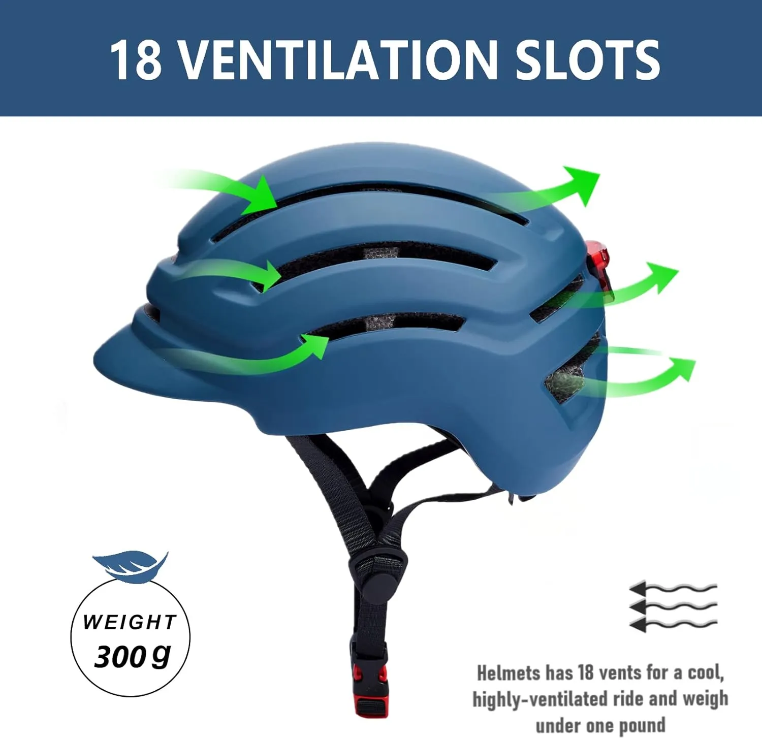 Adult Bike Helmet for Men Women, Mountain Road Bicycle Helmet with USB Rechargeable Taillight