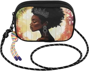 African Woman Hair Crossbody Bag for Women Cell Phone Purses Women's Small Shoulder Handbags Wallet Purse with Strap