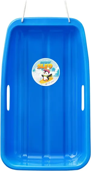 AGPTEK 25.6 Inch Durable Downhill Sprinter Toboggan Snow Sled Replacement for Boys Girls (Blue)