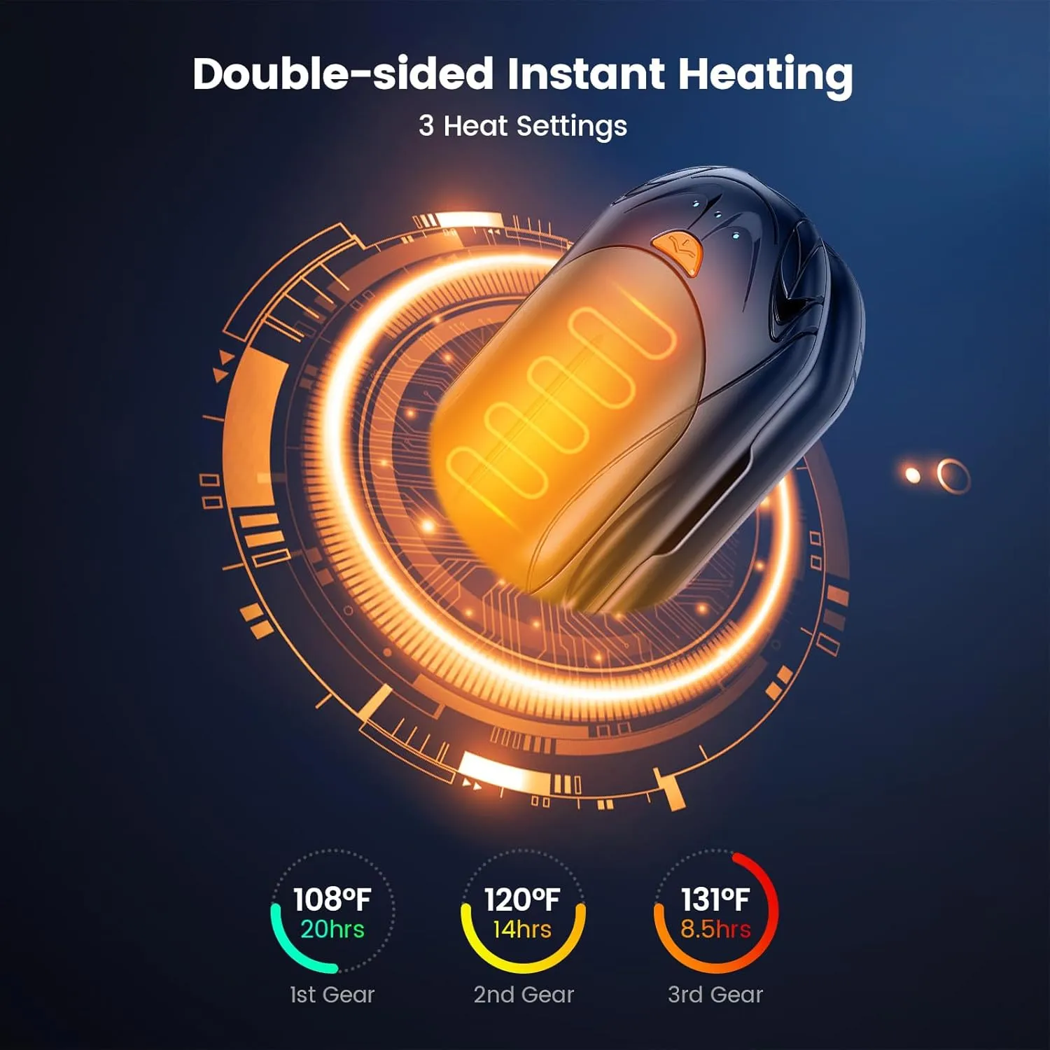 AI Hand Warmers Rechargeable 2 Pack,6000mAh Rechargeable Hand Warmer,20Hrs Long Heating Electric Hand Warmer,Portable Pocket Heater,Pocket Size Hand Warmer, Gifts for Christmas