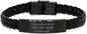 Air Traffic Controller Braided Leather Bracelet - Confidence and Inspiration for Aviation Lovers