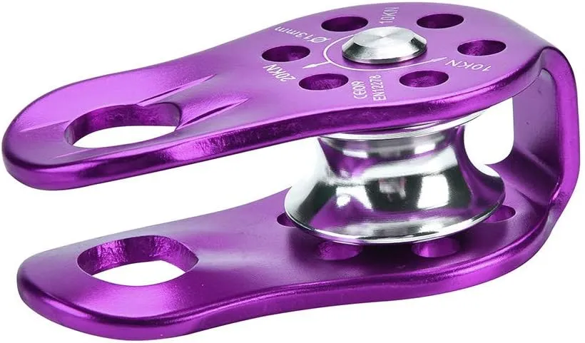 Aluminium Alloy Heavy Duty Single Rope Pulley Block Climbing Safety Equipment Accessory for Hauling Transporting