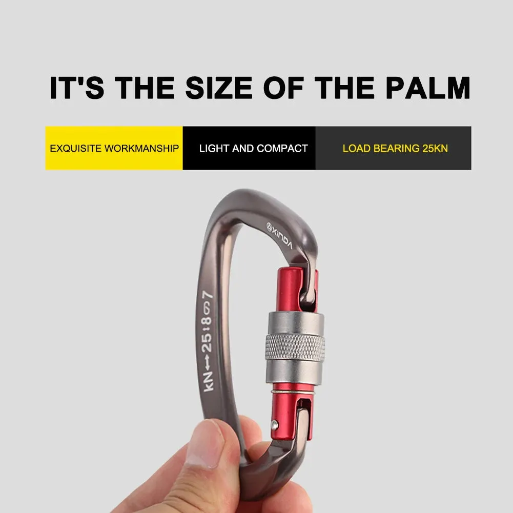 Aluminum Carabiner with Screw Lock for Climbing