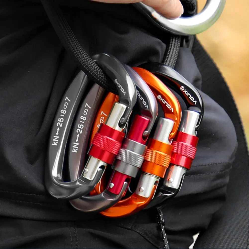 Aluminum Carabiner with Screw Lock for Climbing