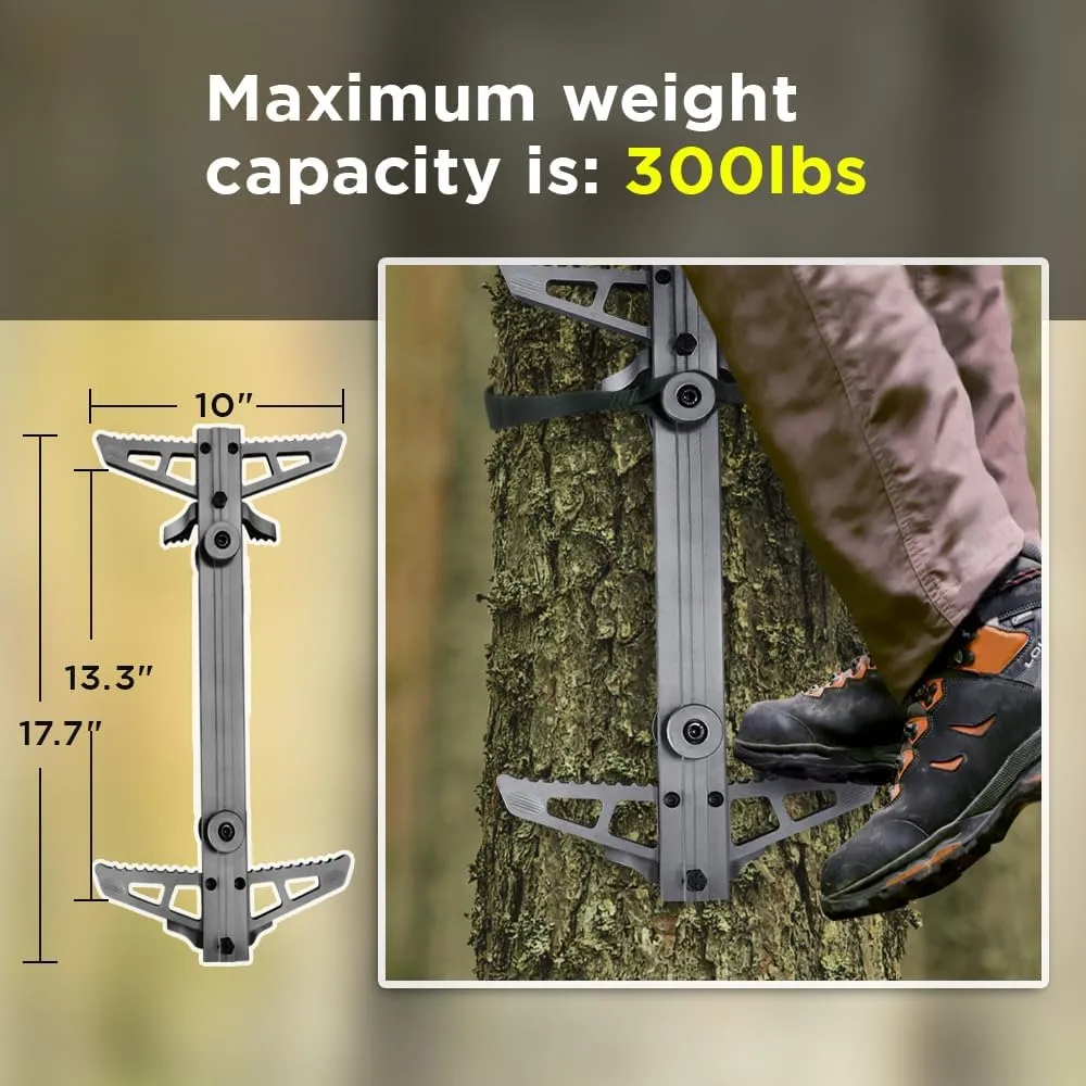 Aluminum Hunting Climbing Stick Lightweight Hunting Climbing Step Non-Slip Tree Climbing Stick with Fold Up Steps