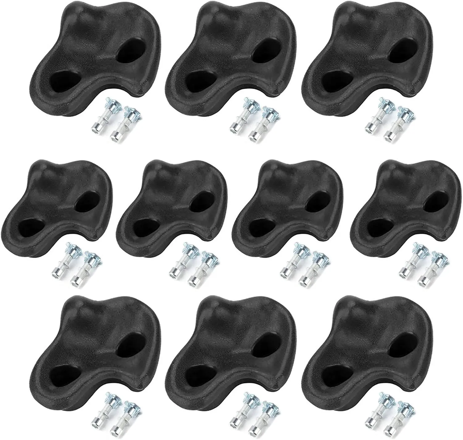 Alvinlite Pack of 10 Rock Climbing Holds for Kids and Adults,Rock Wall Grips for Indoor and Outdoor Play Set - Build Rock Climbing Wall.Hand Holds for Playground (Black) Tree
