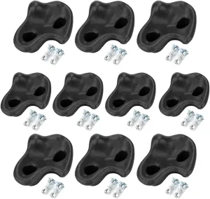 Alvinlite Pack of 10 Rock Climbing Holds for Kids and Adults,Rock Wall Grips for Indoor and Outdoor Play Set - Build Rock Climbing Wall.Hand Holds for Playground (Black) Tree