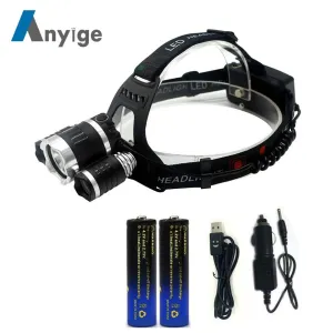 ANYIGE XML T6 LED Headlamp 4 Modes Headlight Camping Head Lamp lighting Flash Light Torch Lantern Fishing Use 18650 battery