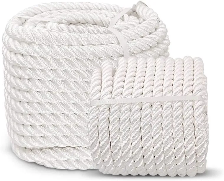 Aoneky 1/2 5/8 3/4 7/8 inch Nylon Twisted Rope - White Pull Rope Cord (3/8 inch x 100 ft)