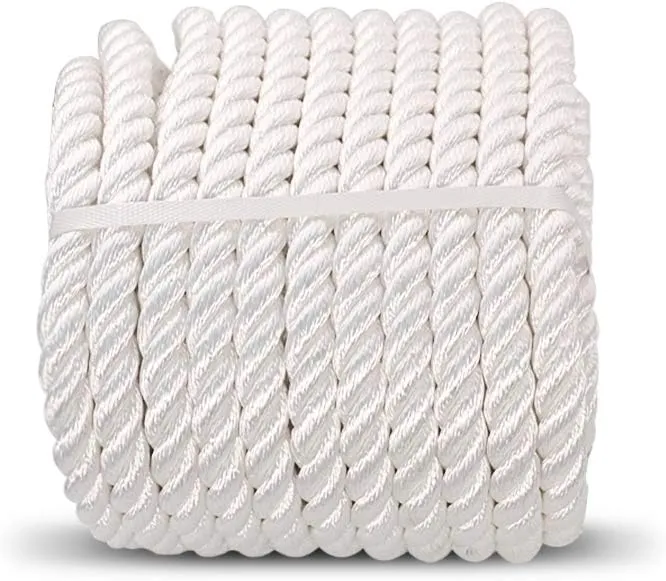Aoneky 1/2 5/8 3/4 7/8 inch Nylon Twisted Rope - White Pull Rope Cord (3/8 inch x 100 ft)