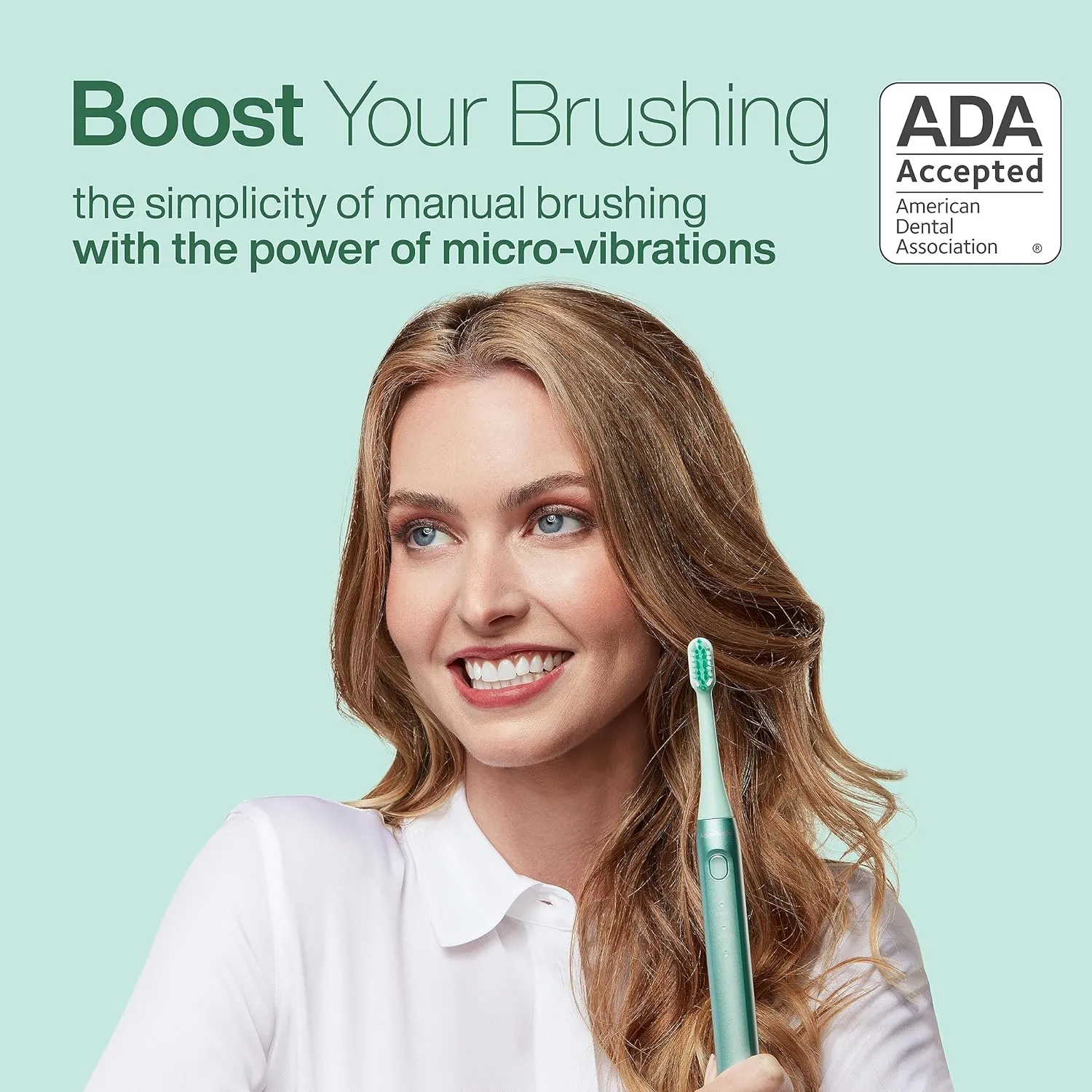 Aquasonic Icon ADA-Accepted Rechargeable Toothbrush | Magnetic Holder & Slim Travel Case | 2 Brushing Modes & Smart Timers | Gentle Micro-Vibrations (Mint)