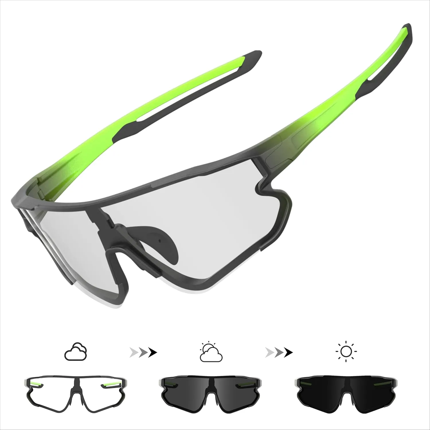 ATTCL Photochromic Sports Sunglasses for Men Women Running Baseball Golf Cycling Glasses UV Protection