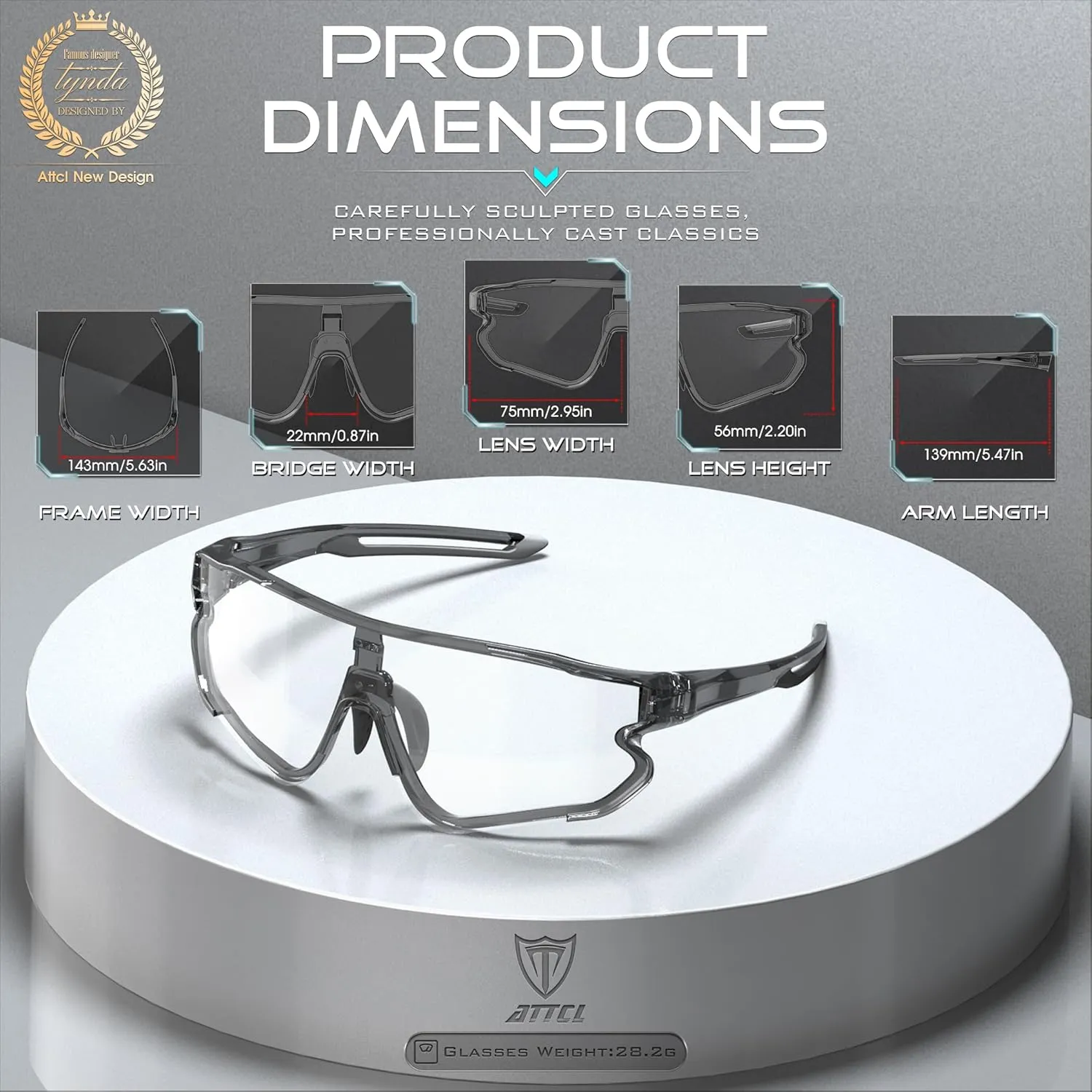 ATTCL Photochromic Sports Sunglasses for Men Women Running Baseball Golf Cycling Glasses UV Protection
