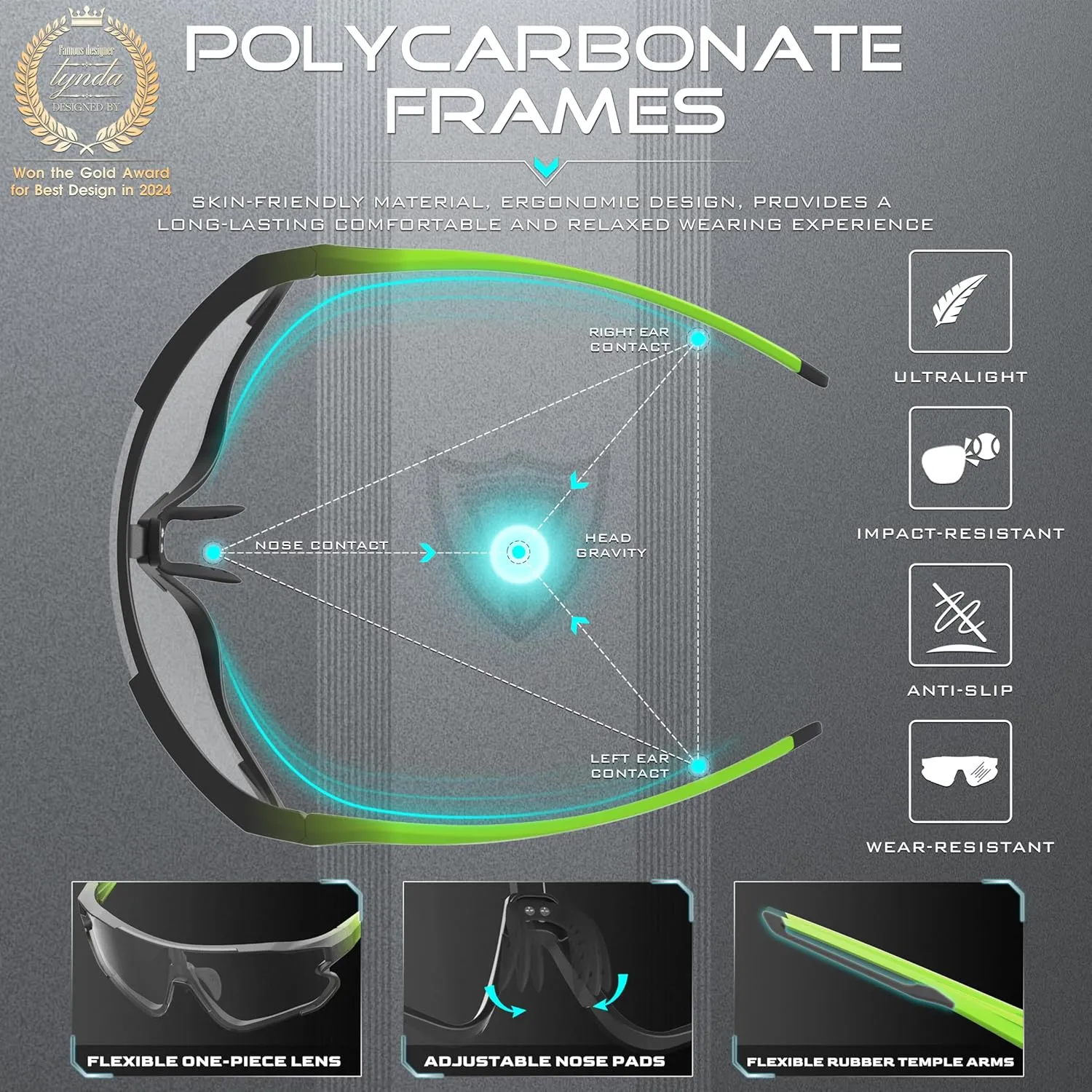 ATTCL Photochromic Sports Sunglasses for Men Women Running Baseball Golf Cycling Glasses UV Protection