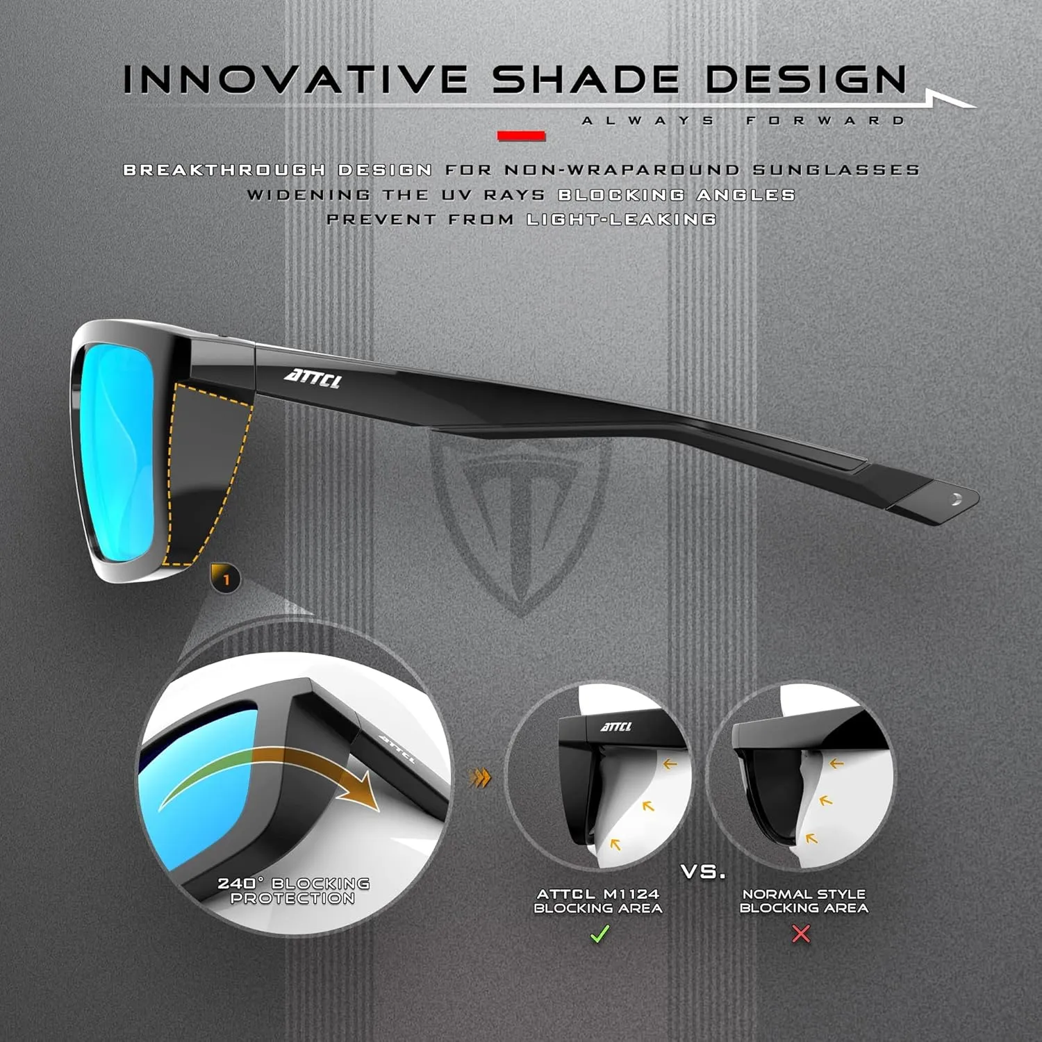 ATTCL Sports Polarized Sunglasses For Men Women Cycling Driving Fishing 100% UV Protection Sunglass