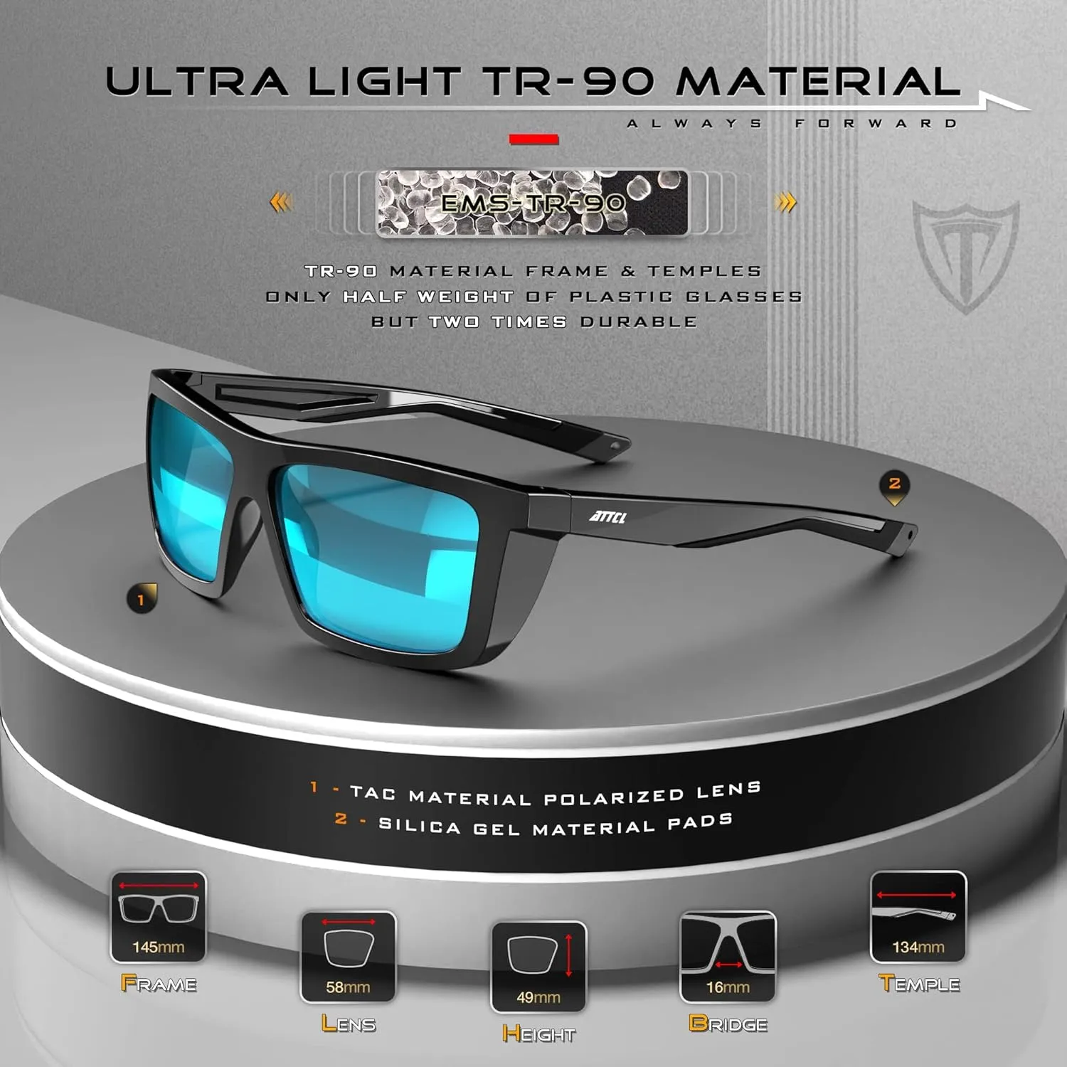 ATTCL Sports Polarized Sunglasses For Men Women Cycling Driving Fishing 100% UV Protection Sunglass