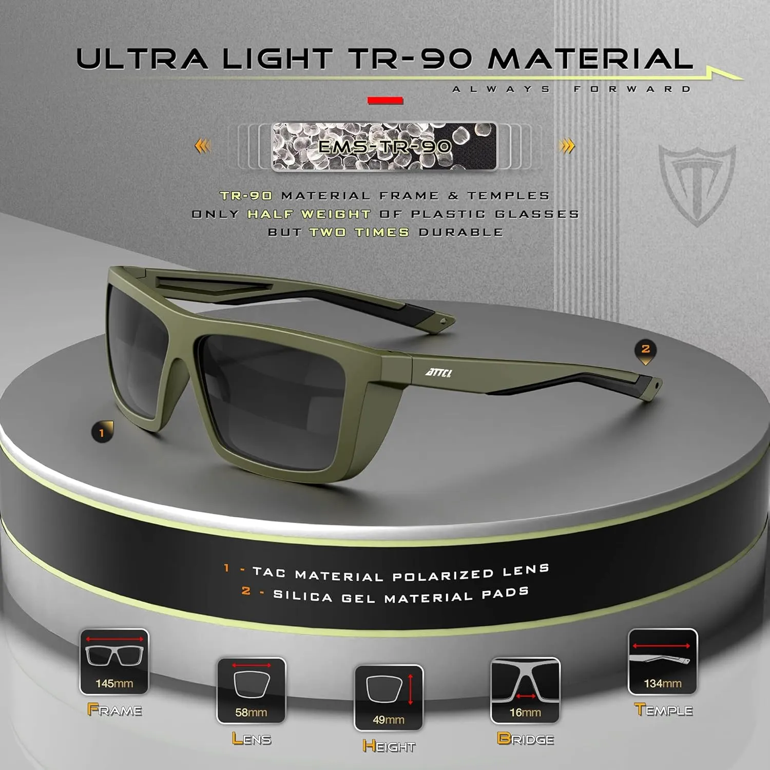 ATTCL Sports Polarized Sunglasses For Men Women Cycling Driving Fishing 100% UV Protection Sunglass