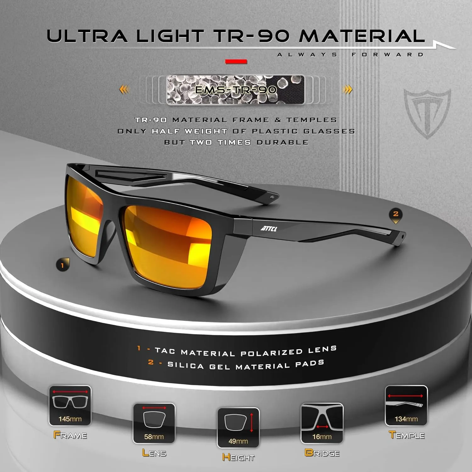 ATTCL Sports Polarized Sunglasses For Men Women Cycling Driving Fishing 100% UV Protection Sunglass