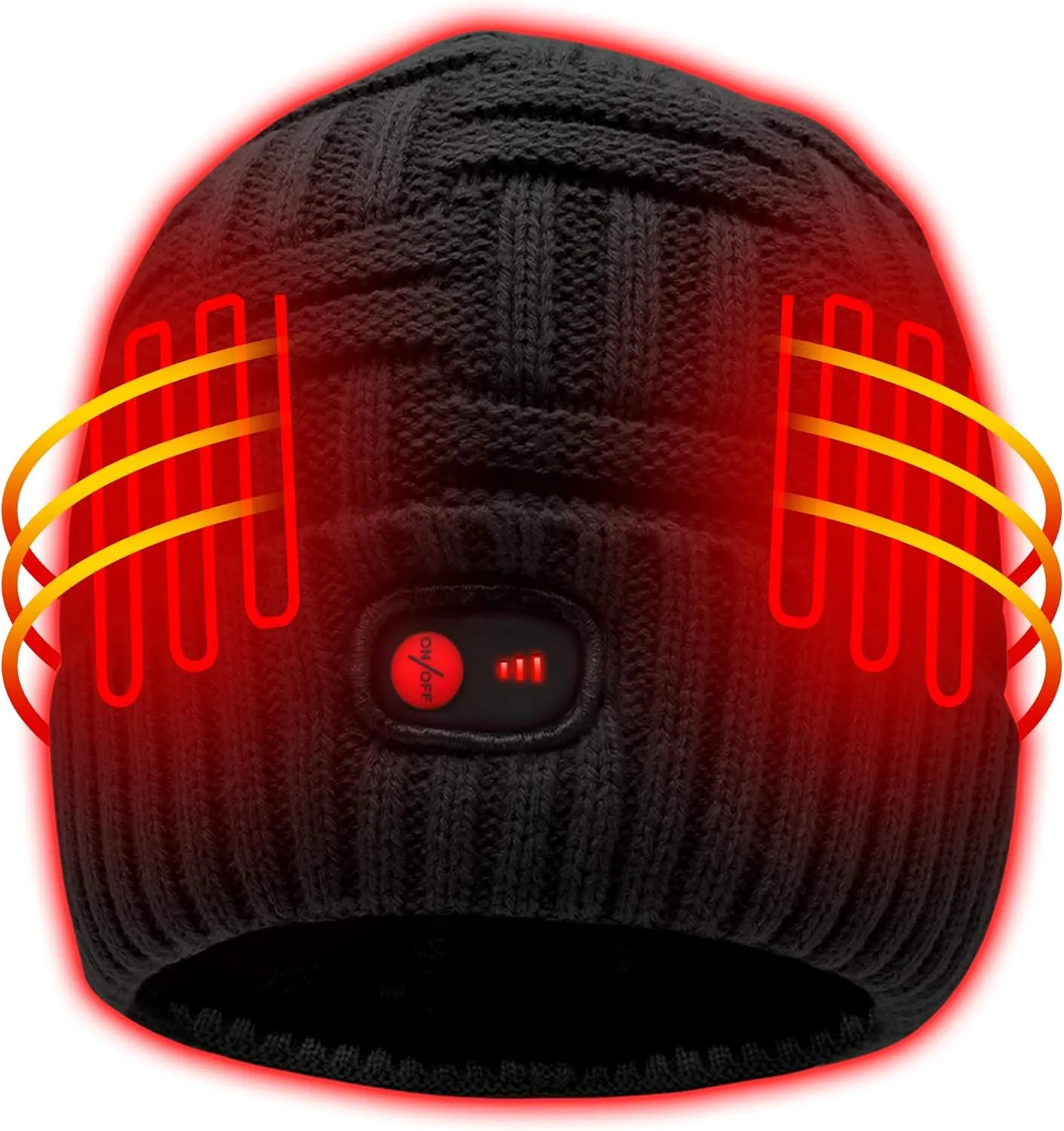 Autocastle 7.4V Heated Hat Men Women Battery Heat Cap Winter Warm Rechargeable Electric Battery Powered Knitted Skull Beanies
