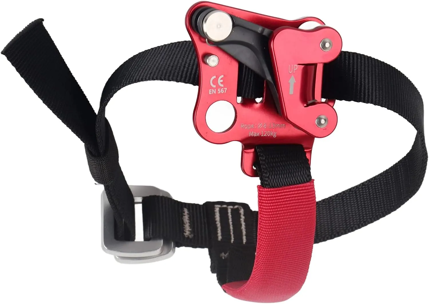 Aviation Aluminum Lightweight Climbing Foot Ascender Red Right Foot Riser for Mountaineering Rock Climbing Rescue Work (Right Foot Ascender/red),Other Extreme Sports Equipment