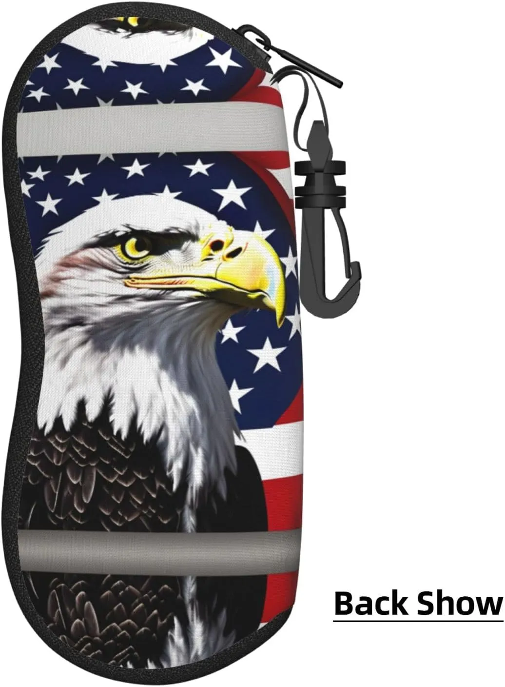 Bald Eagle Flag 1 Pcs Glasses Sunglasses Pouch With Zipper,Soft Storage Bag,Eyeglass Case For Accessories
