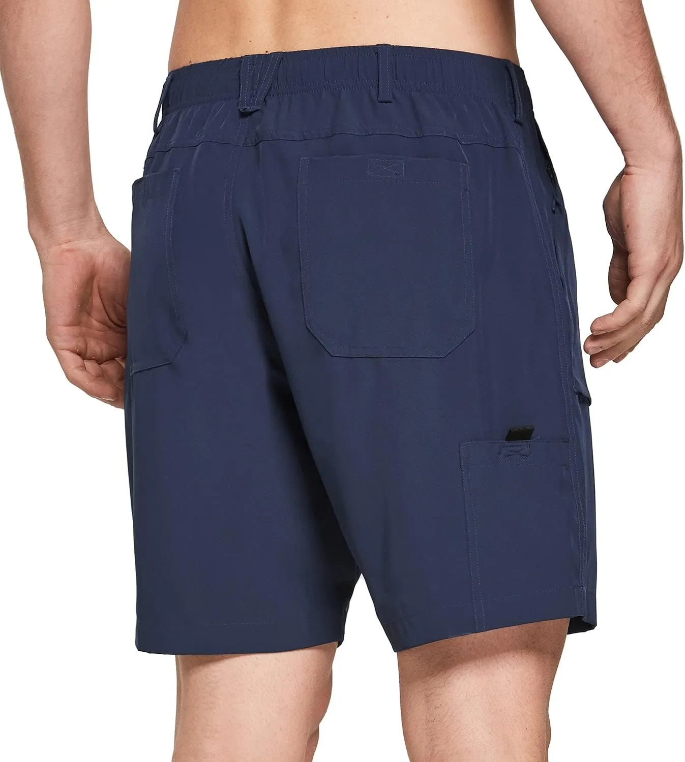 baleaf Men's 7" Casual Shorts for Summer Elastic Waist Quick Dry Lightweight Short with Cargo Hiking Fishing