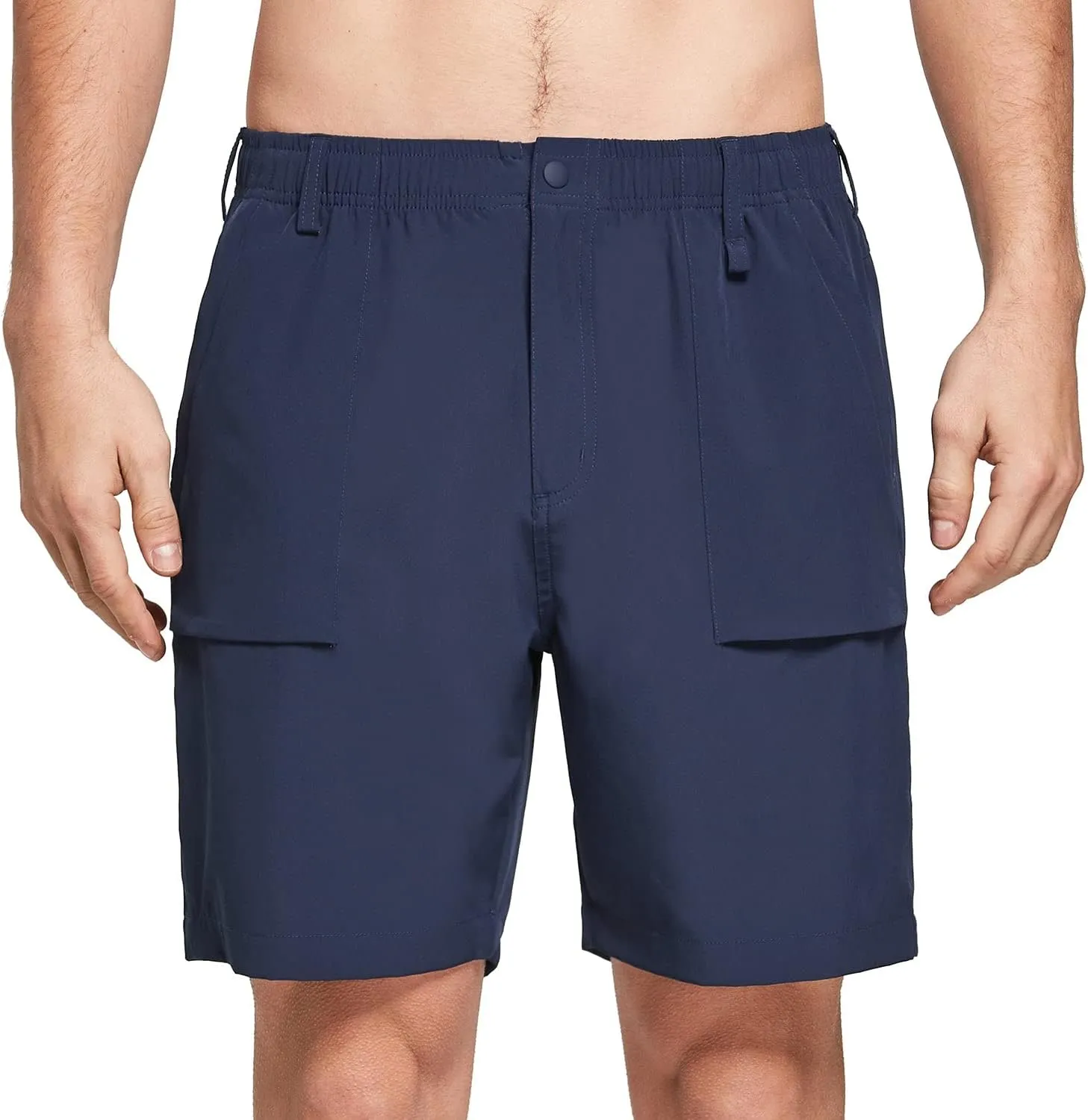 baleaf Men's 7" Casual Shorts for Summer Elastic Waist Quick Dry Lightweight Short with Cargo Hiking Fishing
