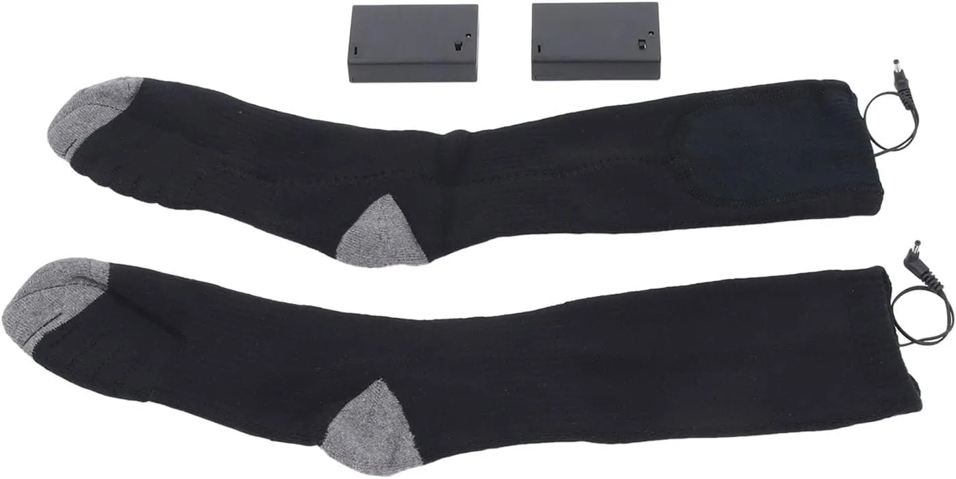 Battery Operated Socks, Portable Boxes Electric Heated Socks One Size for Travel Camping Fishing