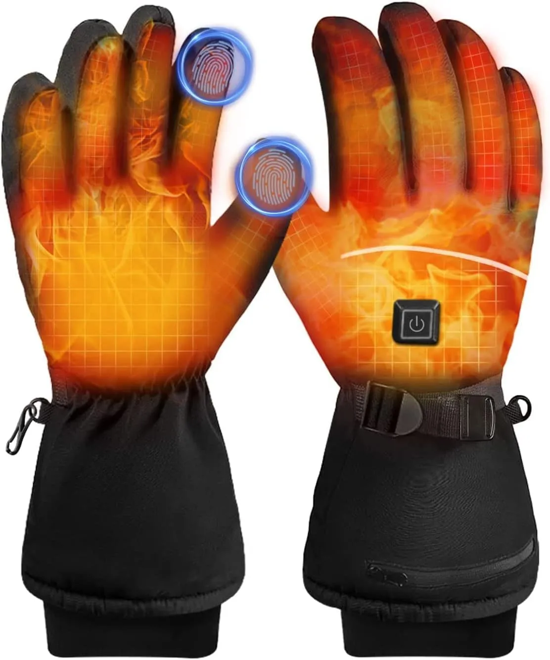 Battery Powered Rechargeable Heated Gloves for Men/Women, Waterproof Insulated Electric Heating Thermal Gloves for Winter Warmer Outdoor Camping Hiking Hunting